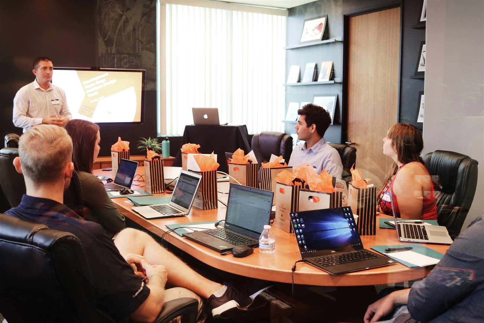 Marketing team reviewing strategy